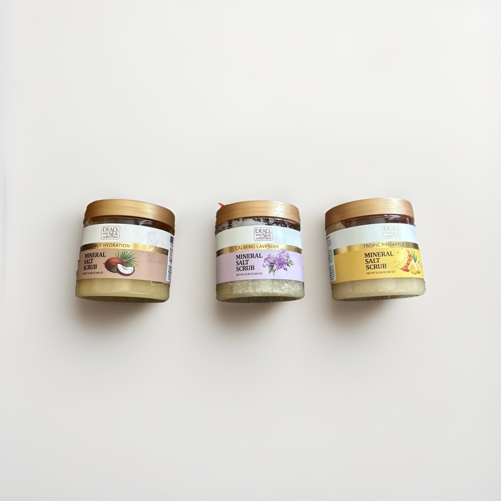 Lot of 3 Dead Sea Collection Pineapple, Lavender, Coconut Salt Scrub Minerals